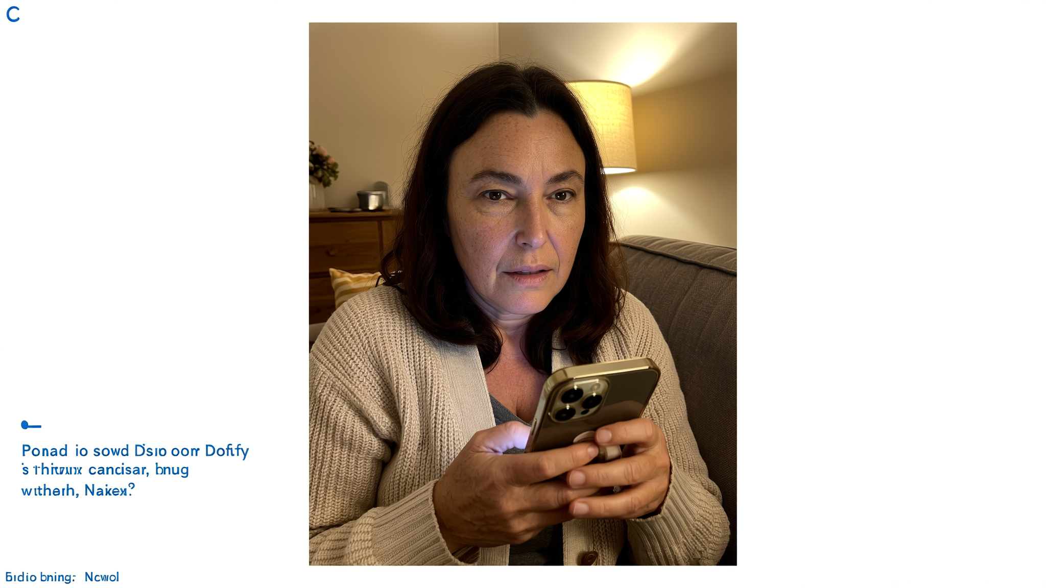 Sarah deciding at night